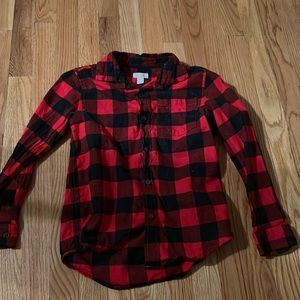Boys size medium Buffalo plaid button up